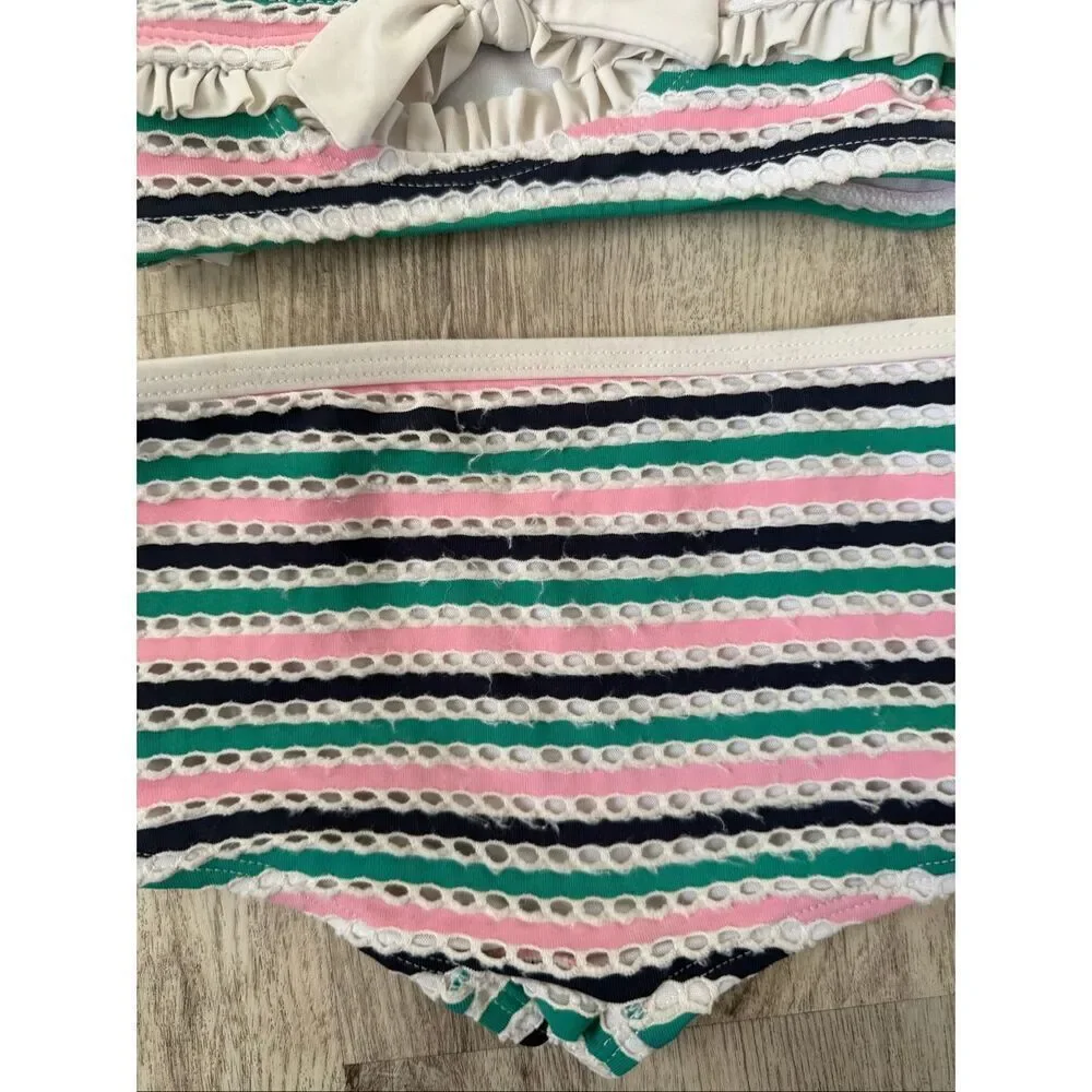 Janie and Jack 18-24 Months Baby Girl Textured Striped 2-Piece Swimsuit